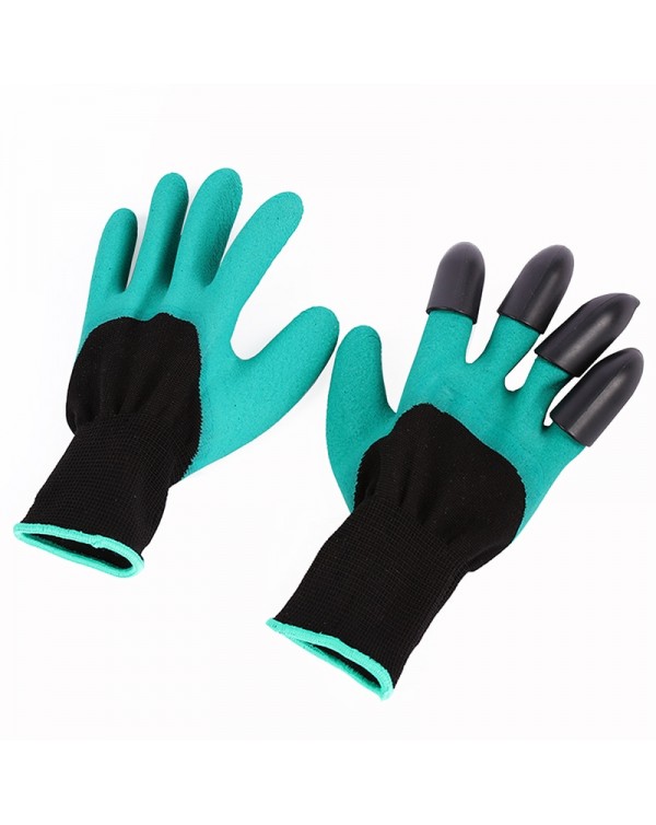 1 Pair/set Garden Gloves 4 ABS Plastic Garden Genie Rubber Gloves With Claws Quick Easy to Dig and Plant For Digging Planting