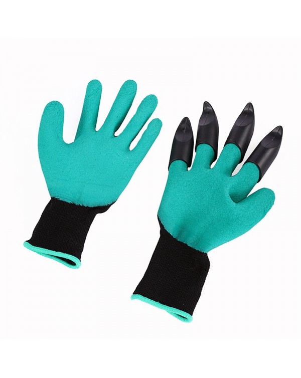 1 Pair/set Garden Gloves 4 ABS Plastic Garden Genie Rubber Gloves With Claws Quick Easy to Dig and Plant For Digging Planting