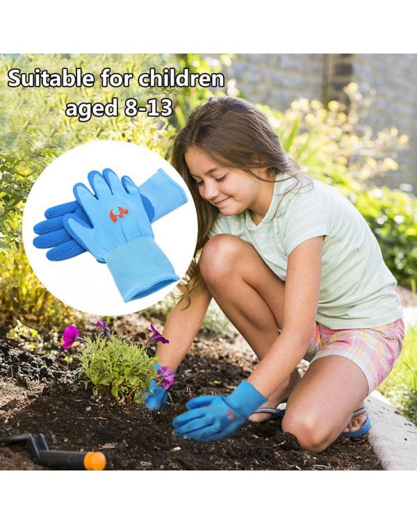 Children Gardening Latex Gloves Multipurpose Reusable Waterproof Protective Gloves for Outdoor Courtyard DIY Project