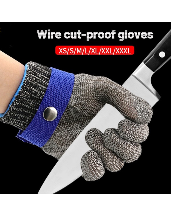Anti-cutting gloves grade 5 stainless steel anti-labor protection gardening safety and security protection steel wire gloves