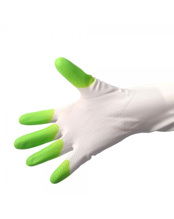 1 Pair Rubber Gardening Gloves Garden Safety Work Gloves Excavation Planting Waterproof Hand Protective Anti-Skidding Gloves