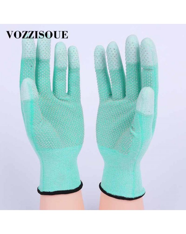 6 Pairs PU Anti-skid Garden Gloves Anti-electric Work Gloves Safety Grip Leather Working Gloves Light Weight Protection Gloves