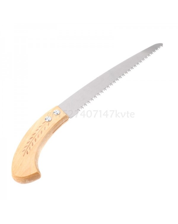 270mm Pruning Saw 3 Cutting Edges 65 Mn Woodworking Garden Tool with Wood Handle