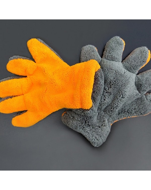 Gray + Orange High-quality Microfiber Car Washing Machine Cleaning Car Chemical Resistant Gloves Car Window New Car