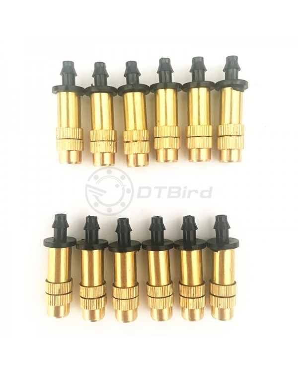 1/4" Copper Atomized Agriculture Greenhouse Garden Watering Sprinkler Mist Irrigation Spray Nozzles Brass Water Fog 10 Pcs
