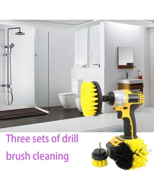 Drillbrush 3 Piece Drill Brush Cleaning Tool Attachment Kit for Cleaning Tile Grout Shower Bathtub General Purpose Scrubbing
