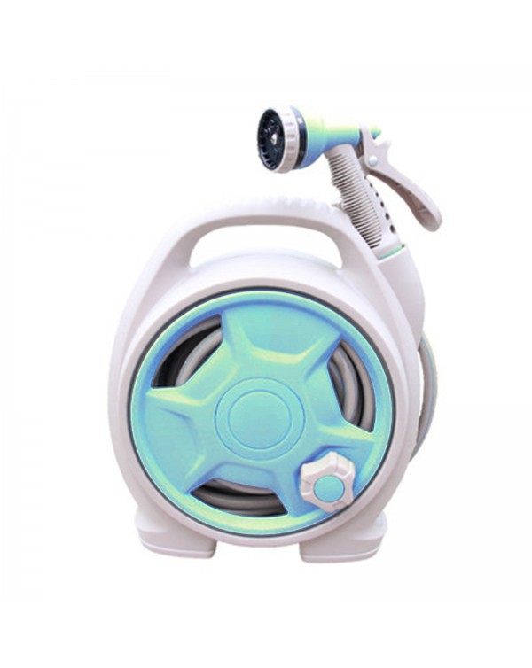 Mini Portable Garden Pipe Hose Reel Cart Watering Hose Car with Water Spray Gun Agricultural Home Garden Storage Suit Wash Hose