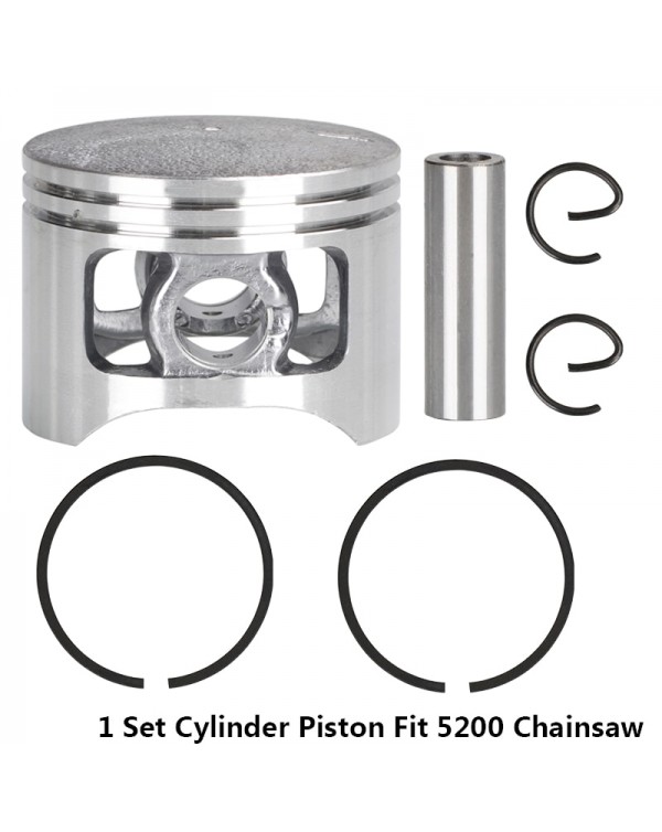 1 Set 5200 52CC Chainsaw Piston Ring Pin Kit 45mm Chainsaw Piston Set Chainsaw Piston Kit