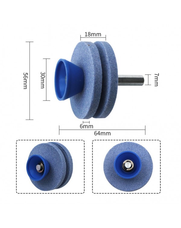 56MM Lawn Mower Sharpener Four-layer Whetstone Lawnmower Blade Sharpener Double Grinding Drill Universal Grinding Drill Cuts