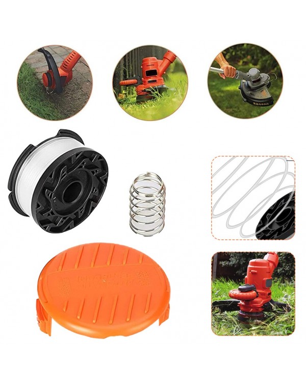 1PCS Lawn Mower Replacement Kits Grass String Trimmer Spool Line Cap Cover with Spring Auto Feed Work with Black and Decker