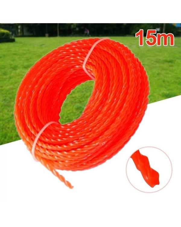 3MM*15M Nylon Strimmer Line Grass Brush cutter Cord Trimmer Replacement Spool