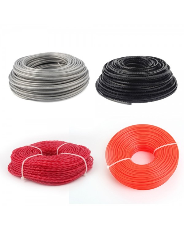 3mm Nylon/Steel Wire Trimmer Wire Mowing Trimmer Rope Brush Cutter Head Strimmer Line Mowing Wire Lawn Mower Accessory 4 Types