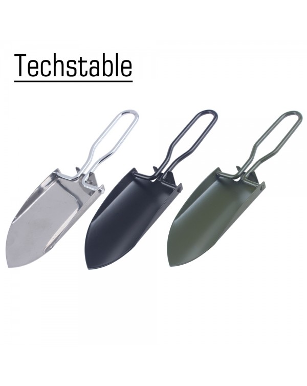 Mini Stainless Steel Garden Tools Collapsible Folding Shovel Camping Spade Gardening Tool Cloth Package Free shipping LUBAN