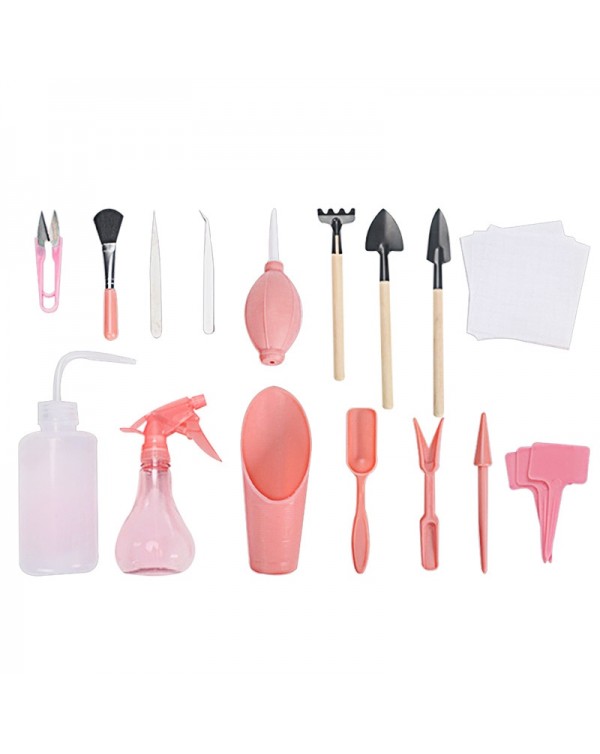 16 Pcs Mini Gardening Supplies Potted Meat Tools Kit Succulent Transplanting Tools Gardening Accessories Flowers Supplies