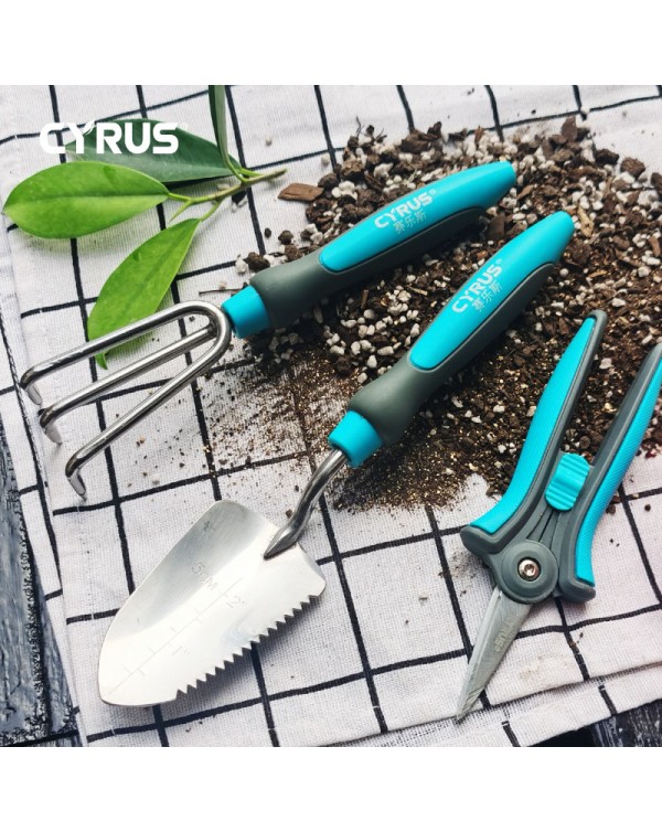 3Pcs Garden Tools Set Cultivating Planting Trowel Pruner Cultivator Shovels Spades Transplanter Small potted
