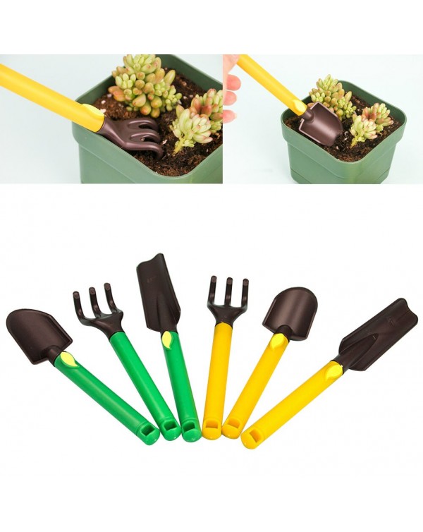 Plastic gardening 3pcs Kids Gardening Tools Kit Plastic Safe Gardening Tools Trowel Rake Shovel Mini garden tools