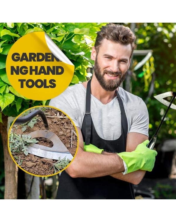 1pc All-steel Hardened Hollow Hoe Handheld Weeding Rake Planting Vegetable Farm Garden Agriculture Tool Weeding  Accessories