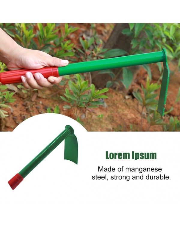 Garden Hoe Green Spray-Painted Hand Tool Manganese Steel Small Outdoor Yard Plant Long Blade Home Half-Blade One-Piece Welding