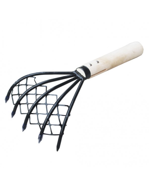 Clam Rake With Net 5 Claw Wood Handle Rake Shell Digging Tool Dig Seafood Accessories Rake Escarificador De Cesped Rastrillo