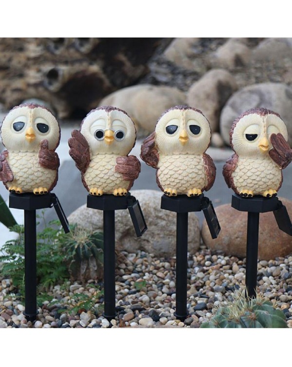4 Types Solar Powered Garden Lights Owl Lawn Ornament Waterproof Lamp Unique Christmas Lights Outdoor Solar Lamps For Home Decor