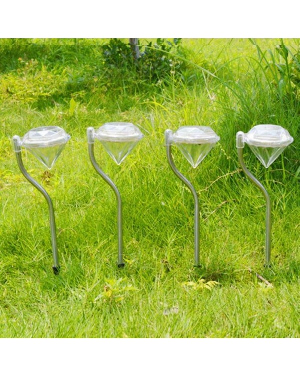 Stainless Steel Outdoor Solar Lawn Lamp Light Waterproof Spotlight Garden Decoractive LED Solar Pathway Yard Lights