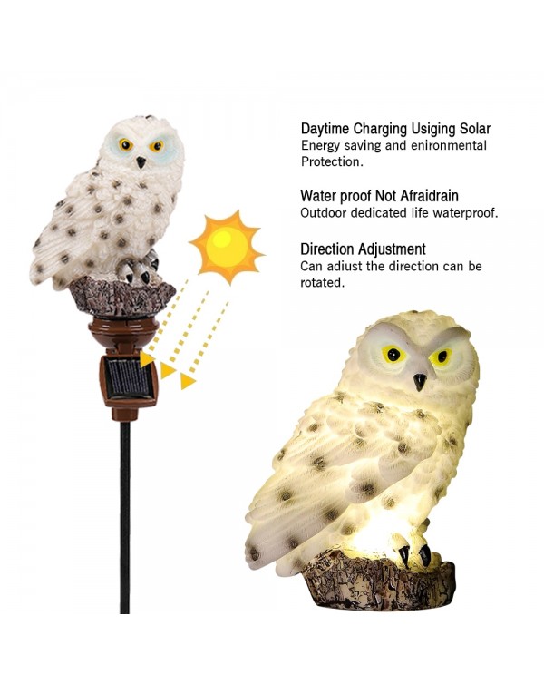 5 Pack Owl Solar Garden Lights with Solar Panel Fake Owl Waterproof Solar Garden Lights Owl Ornament Outdoor Yard Garden Lamps