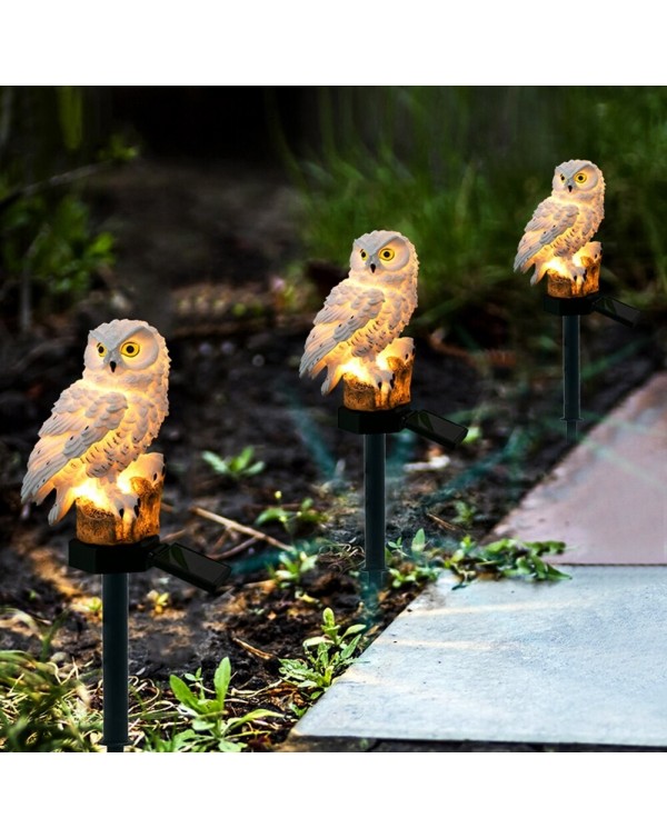 5 Pack Owl Solar Garden Lights with Solar Panel Fake Owl Waterproof Solar Garden Lights Owl Ornament Outdoor Yard Garden Lamps