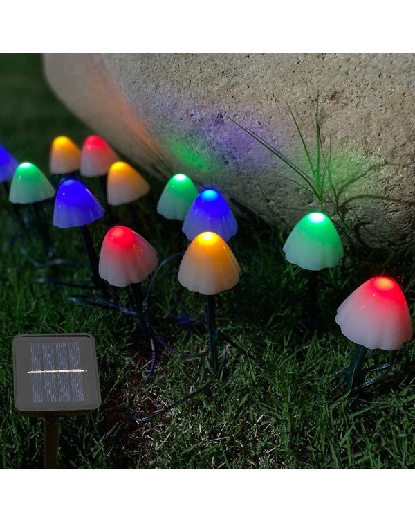 10-30 LED Solar String Lights Fairy Path Lawn Landscape Mushroom Lamp Outdoor Christmas Garden Patio Garland Street Decoration