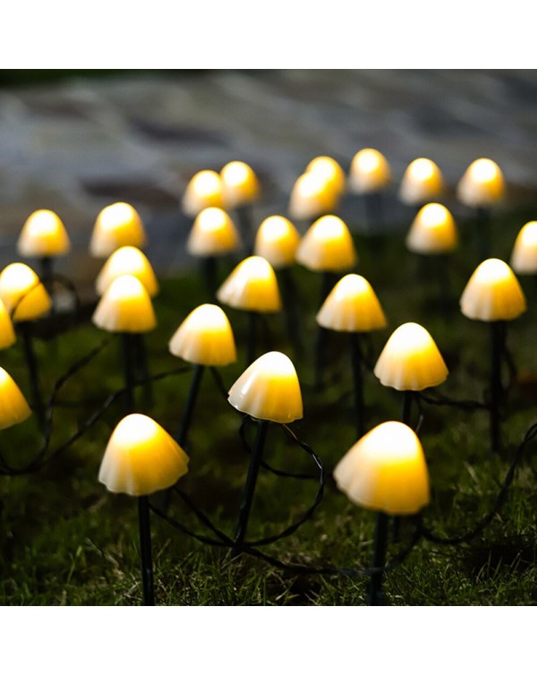 10-30 LED Solar String Lights Fairy Path Lawn Landscape Mushroom Lamp Outdoor Christmas Garden Patio Garland Street Decoration