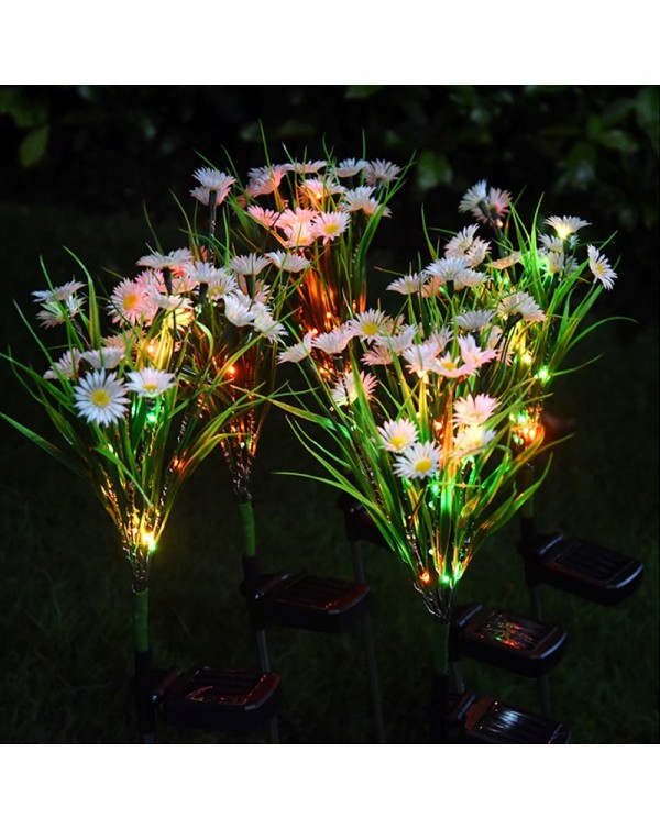 Solar Led Chrysanthemum Light Solar Flower Lights Garden Decoration Outdoor Waterproof Colorful Lawn Wild Flower Landscape Lamps