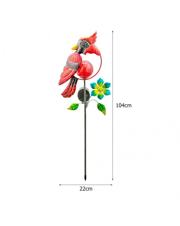 LED Solar Light Luminous Red Bird Peacock Waterproof Outdoor Garden Lawn Stakes Lamps Yard Art for Home Courtyard Decoration