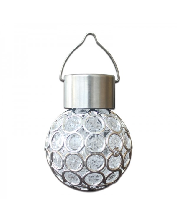 Solar LED Hanging Light Lantern Waterproof Hollow Out Ball Lamp for Outdoor Garden Yard Patio VFD