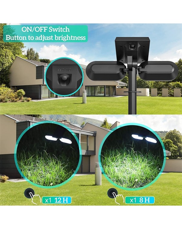 Solar Spotlight Outdoor Waterproof Adjustable Super Bright Wall Light Landscape Pathway Lawn Light Solar Lamp with Motion Sensor