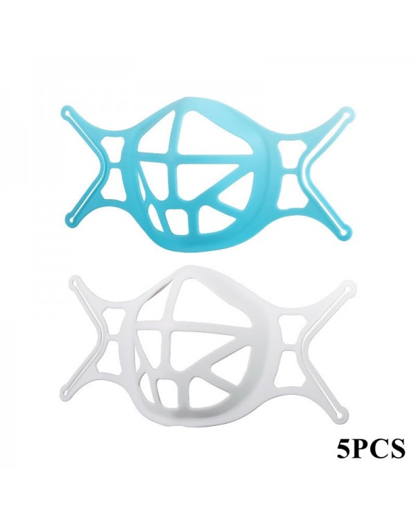 5pcs Reusable 3D Mask Bracket Face Mask Inner Support Frame Comfortable Breathing Plastic Mask Holder Bracket Breathable Valve