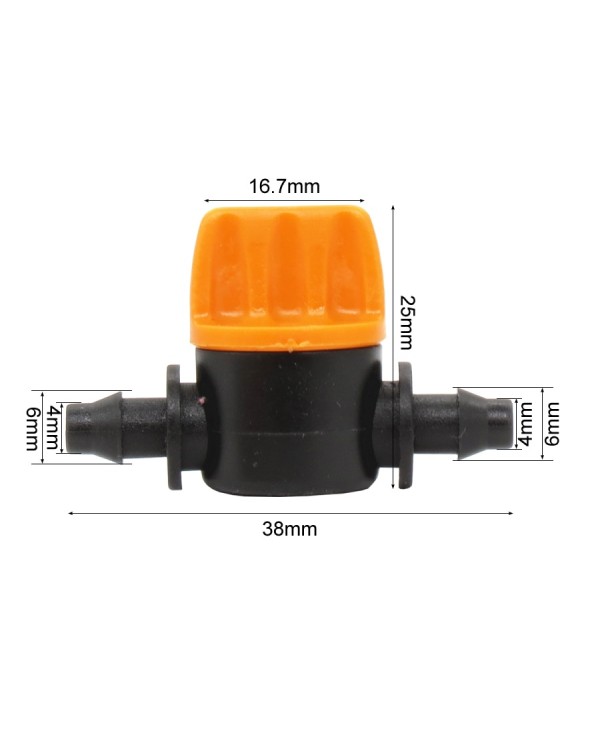 MUCIAKIE 10PCS Miniature Plastic Shut Off Coupling Valve Connectors for 4/7mm Hose Garden Water Irrigation Pipe Adaptor Barb