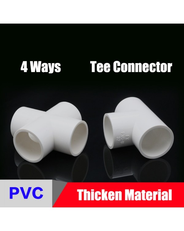 NuoNuoWell White PVC Pipe Fittings Straight Elbow Solid Equal Tee Connectors Plastic Joint Water Parts PVC 3/4/5 Ways DIY Shelf