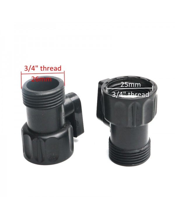 2pcs plastic garden irrigation valve 3/4" male to female thread extend hose tube switch for car wash tube