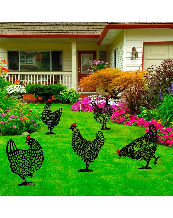 Chicken Yard Art Garden Statues Backyard Lawn Stakes Plastic Duck  Garden Hen Yard Decor Gift Garden Decoration Garden ornaments