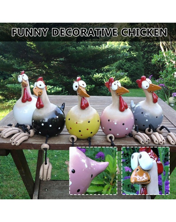 New Creative Decor Chicken Garden Plug Hen Rooster Hens Bird Edge Seater Indoor Outdoor Fun Art Garden Decoration Accessories