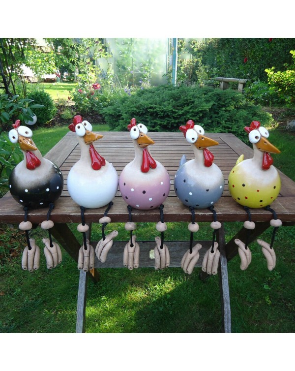 New Creative Decor Chicken Garden Plug Hen Rooster Hens Bird Edge Seater Indoor Outdoor Fun Art Garden Decoration Accessories