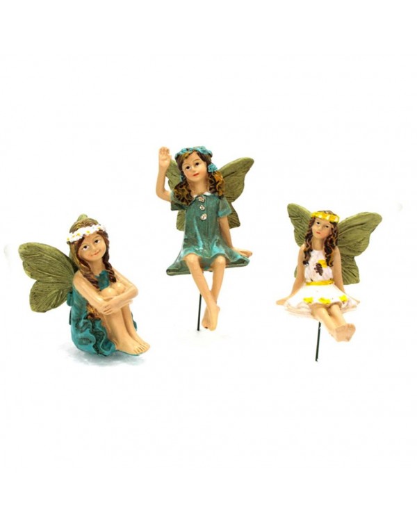 6PCS Miniature Fairies Figurines Creative Resin Crafts Cute Landscape Decor for Lawn Fountain home decor accessories