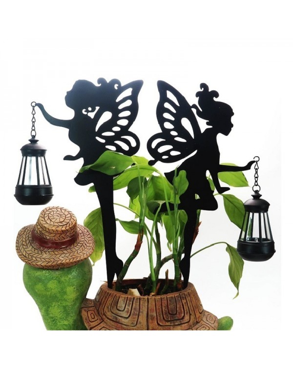 Solar Fairy Garden Light Metal Elf Silhouette Stake IP44 Waterproof LED Lamp Ground Plug Outdoor Decor for Lawn Jardim