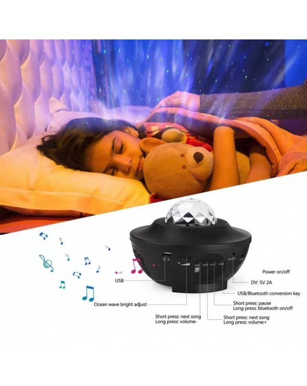 Led Lightful Night Sky Projector Lamp Ocean Wave Star Light Room Romantic Decor Holiday Wedding Party Baby Bed Fairy Lights