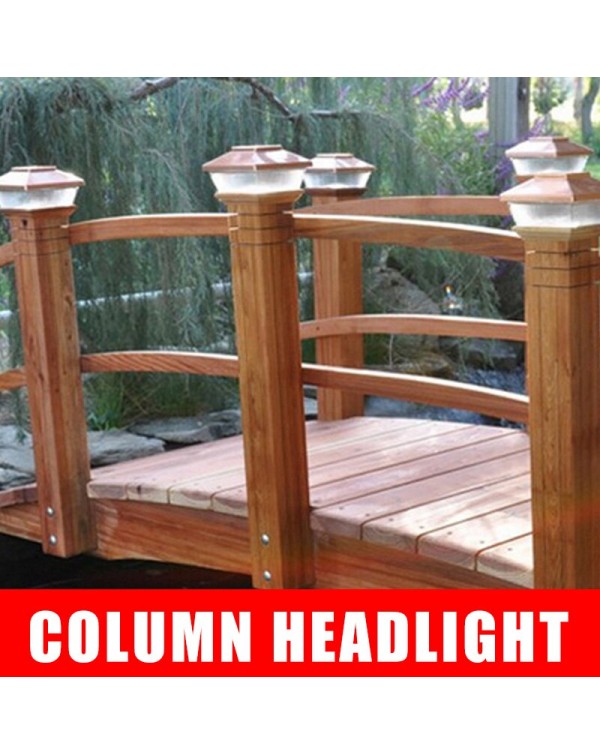 4 Inches Solar Powered Light Outdoor Garden Deck Patio Fence Pathway Post Light for Posts  TT-best
