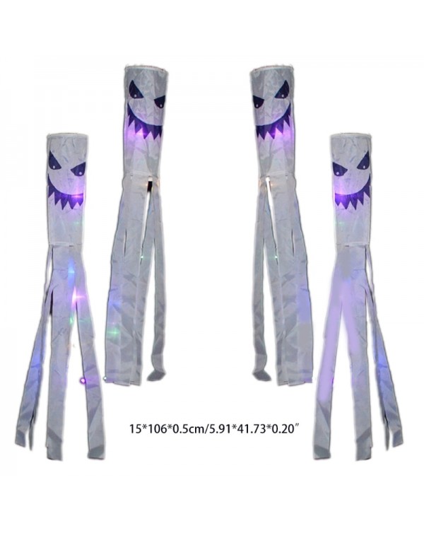 2 Piesces LED Light Ghost Windsock Halloween Decors Garden Props Home Outdoor Party Wind Sock Sways and Dances in Breeze