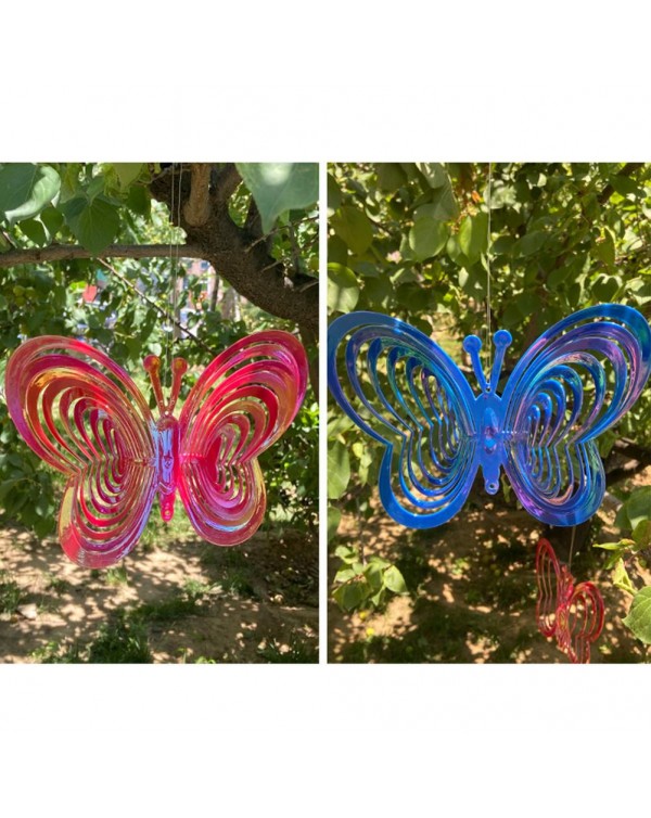 Butterfly Wind Spinner ABS Wind Catcher Love Wind Chime Rotating Wind Chime Hang Garden Decoration Ornament Bird Scarer