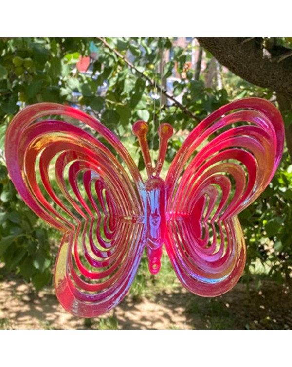Butterfly Wind Spinner ABS Wind Catcher Love Wind Chime Rotating Wind Chime Hang Garden Decoration Ornament Bird Scarer
