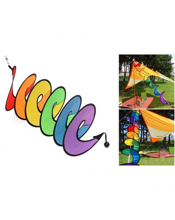 24inch Colorful Camping Tent Foldable Rainbow Spiral PVC Windmill Wind Spinner Home Garden Decor Ornaments Classic Toys