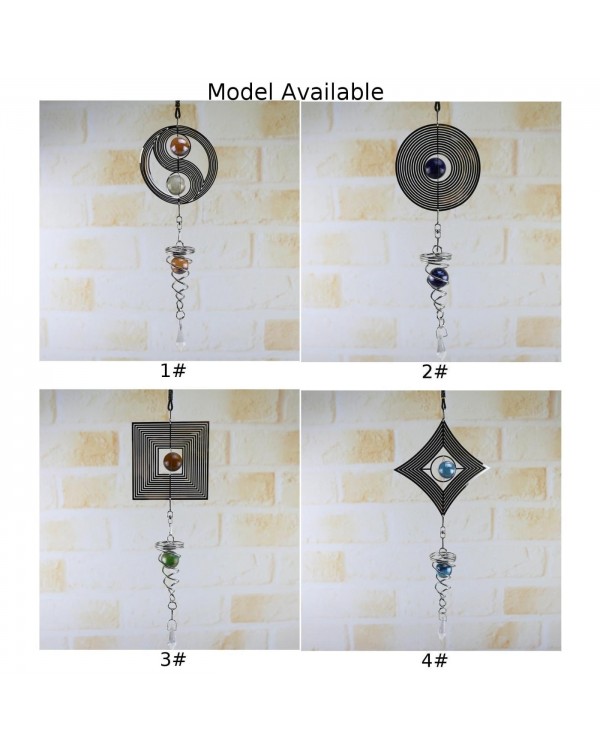 Wind Chimes 1pc 15.7 Inch Spinner Spiral Rotating Crystal Ball Wind Chime Metal Church Home Yard Decor