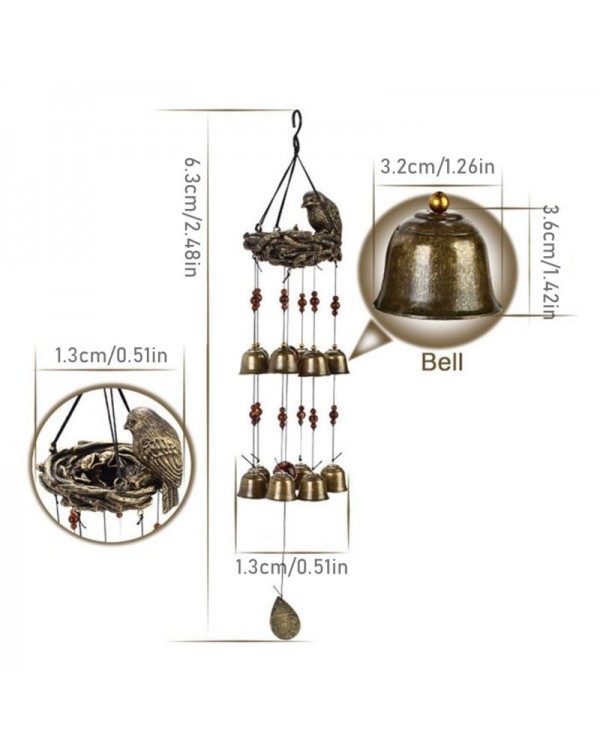 Outdoor Indoor 28 Metal Pipe Copper Bell Big Wind Chime Soothing Melodies Terrace Garden Church Decoration